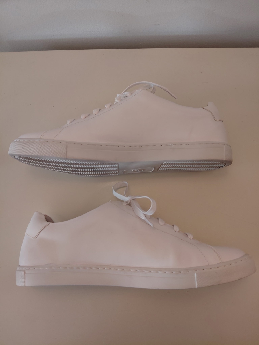 Peter Millar White Low-Top Leather Sneakers